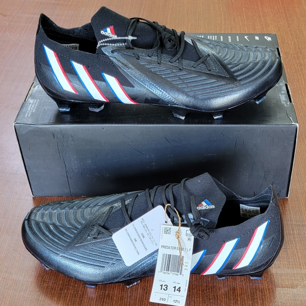 Adidas Predator Edge .1 Men Low FG Soccer Cleats Black Men's Siz 13